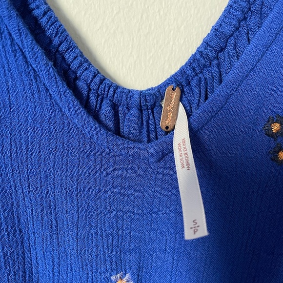 Free People Dress “Oxford Embroidered Mini” (Blue) - Picture 5 of 6
